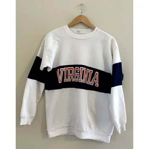 Vintage 80s University of Virginia UVA Cavaliers Crewneck Sweatshirt Large - Picture 1 of 9